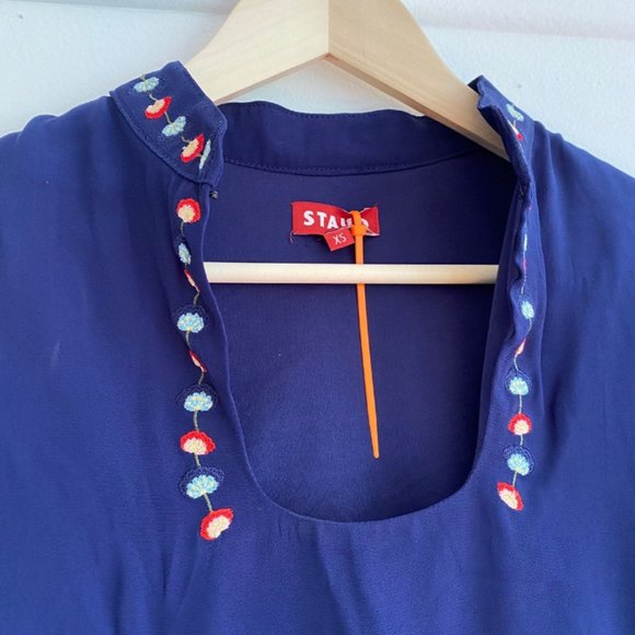 STAUD Astrid Cropped Faux Fur-Trimmed Top, S - Picture 3 of 5